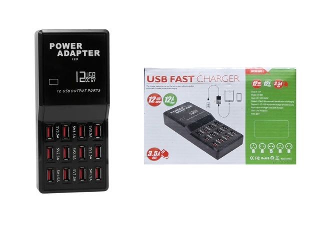 &u++ CARGADOR CELULAR 3.0 12 PUERTOS (7443)